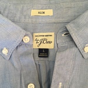 J Crew slim large blue button down. Worn once.